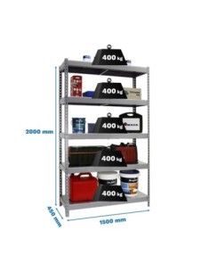 Estantería SIMONRACK Ecoforte 1504-5 metal Galvanizada/Galvanizada | Estantería sin tornillos ECOFORTE para carga media-alta