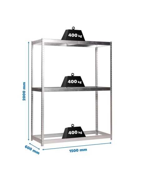 Estantería SIMONRACK Ecoforte 1506-3 Galvanizada | Estantería sin tornillos ECOFORTE para carga media-alta