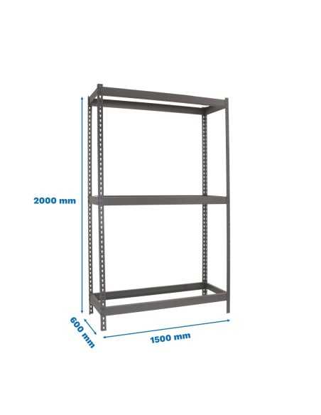Estantería SIMONRACK Ecoforte 1506-3 gris | Estantería sin tornillos ECOFORTE para carga media-alta