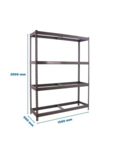 Estantería SIMONRACK Ecoforte 1506-4 gris | Estantería sin tornillos ECOFORTE para carga media-alta