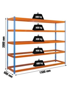 Estantería SIMONRACK Ecoforte 1506-5 Azul/Naranja sin bandejas