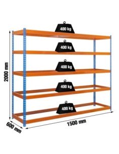 Estantería SIMONRACK Ecoforte 1506-5 Azul/Naranja sin bandejas