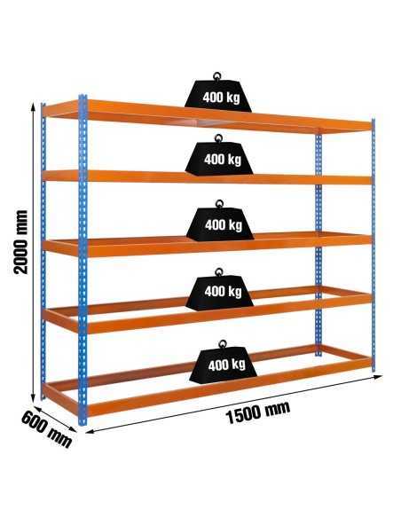 Estantería SIMONRACK Ecoforte 1506-5 Azul/Naranja sin bandejas