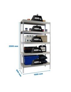 Estantería SIMONRACK Ecoforte 1506-5 chipboard 2500 Galvanizada/Madera | Estantería sin tornillos ECOFORTE para carga media-alta