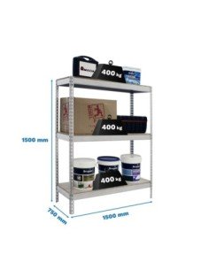 Estantería SIMONRACK Ecoforte 1507-3 chipboard 1500 Galvanizada/Madera | Estantería sin tornillos ECOFORTE para carga media-alta