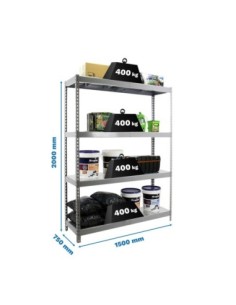 Estantería SIMONRACK Ecoforte 1507-4 metal gris/galva