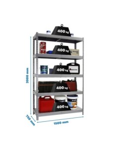 Estantería SIMONRACK Ecoforte 1507-5 metal gris/galva