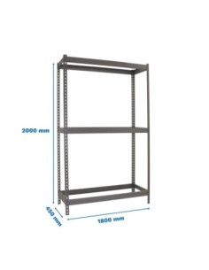 Estantería SIMONRACK Ecoforte 1804-3 gris | Estantería sin tornillos ECOFORTE para carga media-alta