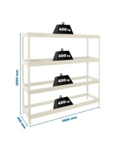 Estantería SIMONRACK Ecoforte 1804-4 blanco | Estantería sin tornillos ECOFORTE para carga media-alta