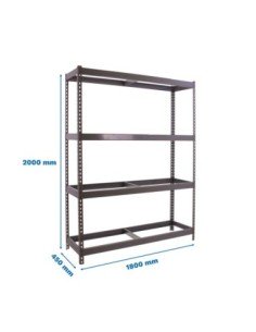 Estantería SIMONRACK Ecoforte 1804-4 gris | Estantería sin tornillos ECOFORTE para carga media-alta