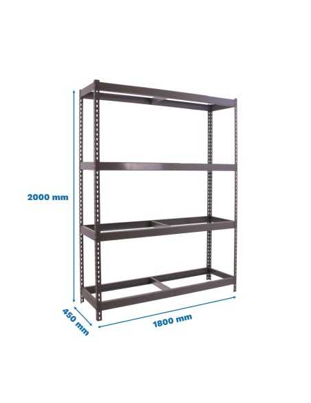 Estantería SIMONRACK Ecoforte 1804-4 gris | Estantería sin tornillos ECOFORTE para carga media-alta
