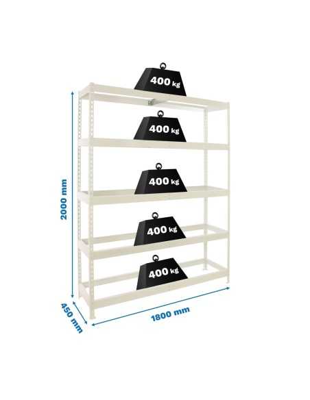 Estantería SIMONRACK Ecoforte 1804-5 blanco | Estantería sin tornillos ECOFORTE para carga media-alta