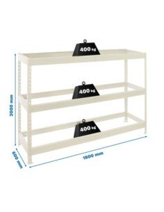 Estantería SIMONRACK Ecoforte 1806-3 blanco | Estantería sin tornillos ECOFORTE para carga media-alta