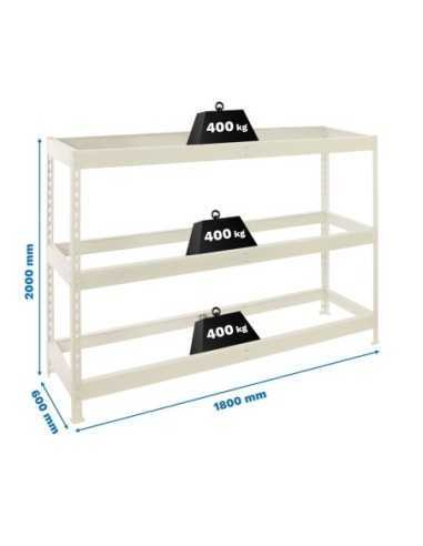 Estantería SIMONRACK Ecoforte 1806-3 blanco | Estantería sin tornillos ECOFORTE para carga media-alta