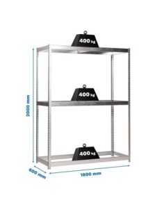 Estantería SIMONRACK Ecoforte 1806-3 Galvanizada | Estantería sin tornillos ECOFORTE para carga media-alta