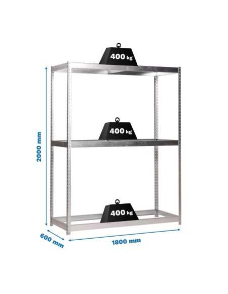 Estantería SIMONRACK Ecoforte 1806-3 Galvanizada | Estantería sin tornillos ECOFORTE para carga media-alta
