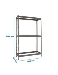 Estantería SIMONRACK Ecoforte 1806-3 gris | Estantería sin tornillos ECOFORTE para carga media-alta
