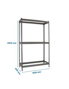Estantería SIMONRACK Ecoforte 1806-3 gris | Estantería sin tornillos ECOFORTE para carga media-alta