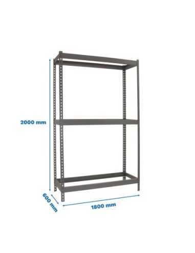 Estantería SIMONRACK Ecoforte 1806-3 gris | Estantería sin tornillos ECOFORTE para carga media-alta