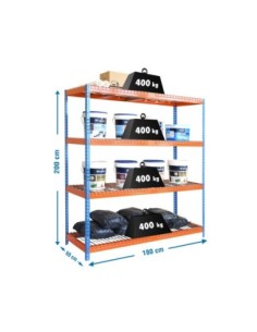 Estantería SIMONRACK Ecoforte 1806-4/2500 rex Azul Naranja
