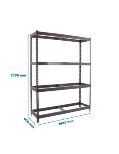 Estantería SIMONRACK Ecoforte 1806-4 Gris sin bandejas | Estantería sin tornillos ECOFORTE para carga media-alta