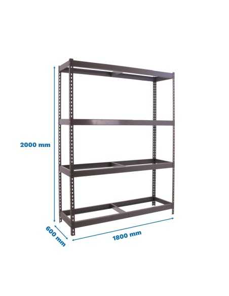 Estantería SIMONRACK Ecoforte 1806-4 Gris sin bandejas | Estantería sin tornillos ECOFORTE para carga media-alta