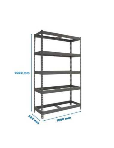 Estantería SIMONRACK Ecoforte 1806-5 Gris (sin bandejas)