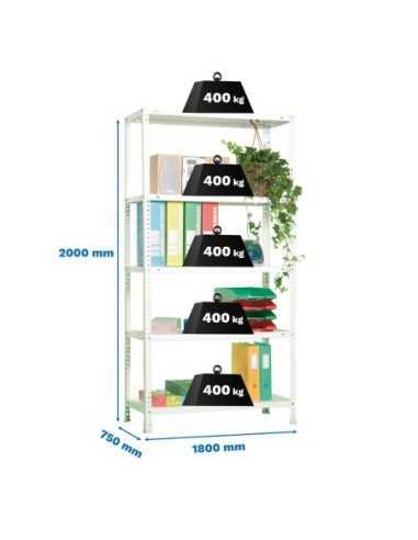 Estantería SIMONRACK Ecoforte 1807-3 azul/naranja | Estantería sin tornillos ECOFORTE para carga media-alta
