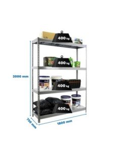 Estantería SIMONRACK Ecoforte 1807-4 metal Galvanizada/Galvanizada | Estantería sin tornillos ECOFORTE para carga media-alta