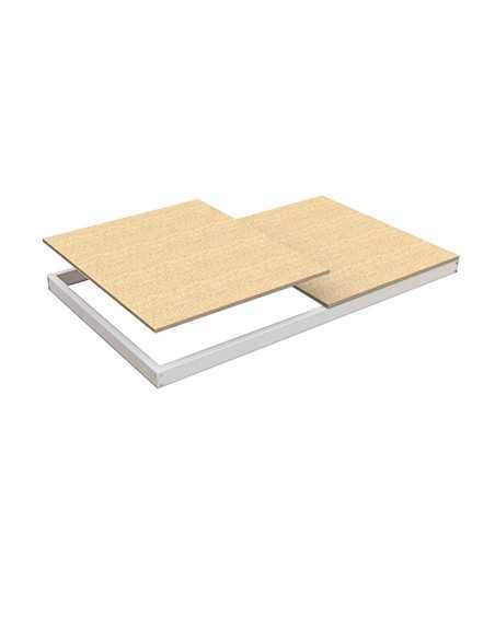 Estante Adicional SIMONRACK Ecoforte chipboard 1204 blanco/Madera | Estantería sin tornillos ECOFORTE para carga media-alta