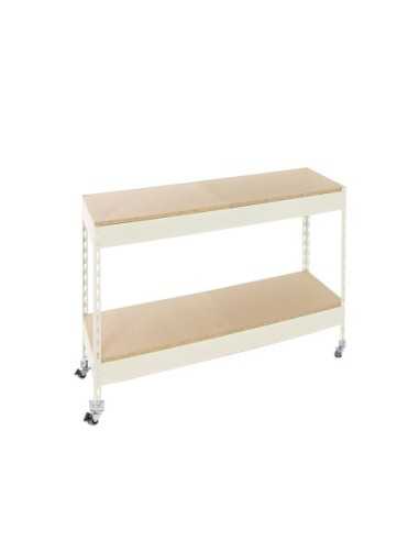 Estantería SIMONRACK Ecoforte con Ruedas 1204-2 chipboard 900 blanco/Madera | Estantería sin tornillos ECOFORTE para carga media