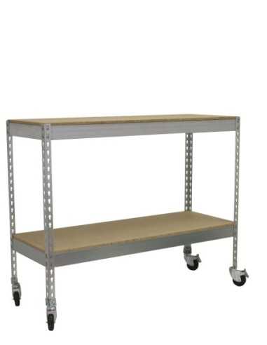 Estantería SIMONRACK Ecoforte con Ruedas 1204-2 chipboard 900 Galvanizada/Madera | Estantería sin tornillos ECOFORTE para carga 