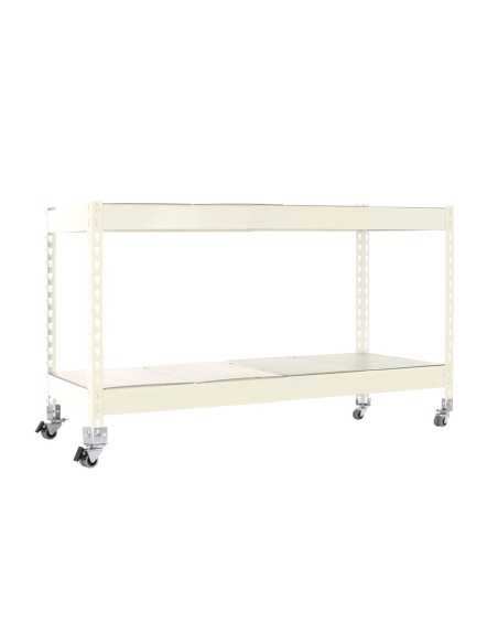 Estantería SIMONRACK Ecoforte con Ruedas 1204-2 metal 900 blanco/Galvanizada | Estantería sin tornillos ECOFORTE para carga medi