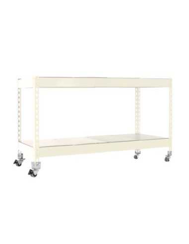 Estantería SIMONRACK Ecoforte con Ruedas 1206-2 metal 900 blanco/Galvanizada | Estantería sin tornillos ECOFORTE para carga medi