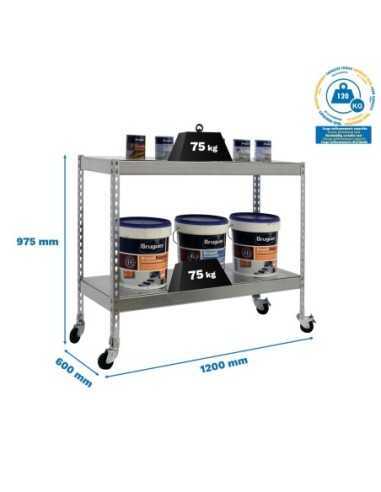 Estantería SIMONRACK Ecoforte con Ruedas 1206-2 metal 900 Galvanizada/Galvanizada | Estantería sin tornillos ECOFORTE para carga
