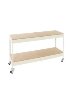 Estantería SIMONRACK Ecoforte con Ruedas 1506-2 chipboard 900 blanco/Madera | Estantería sin tornillos ECOFORTE para carga media