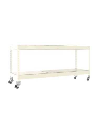 Estantería SIMONRACK Ecoforte con Ruedas 1506-2 metal 900 blanco/Galvanizada | Estantería sin tornillos ECOFORTE para carga medi