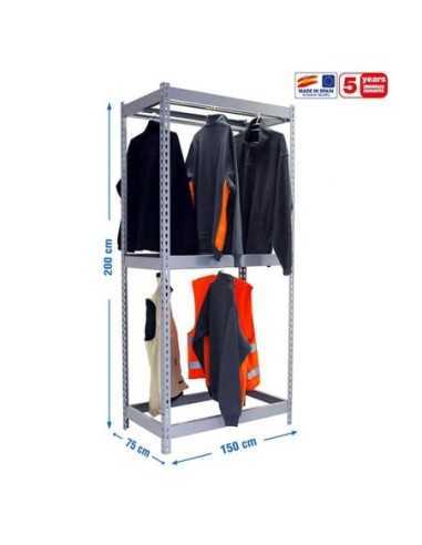 Estantería Guardarropa SIMONCLOTHIGN for. Double 2/201575 gris | Taquilla metálica SimonLocker para vestuarios y oficinas
