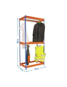 Estantería Guardarropa SIMONCLOTHIGN for. Double 3/301575 azul/naran | Taquilla metálica SimonLocker para vestuarios y oficinas