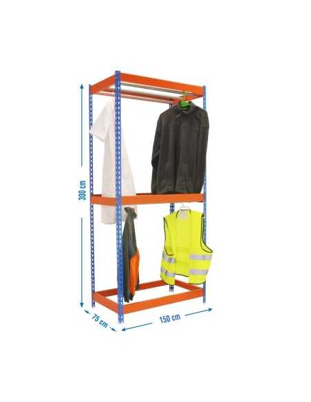 Estantería Guardarropa SIMONCLOTHIGN for. Double 3/301575 azul/naran | Taquilla metálica SimonLocker para vestuarios y oficinas