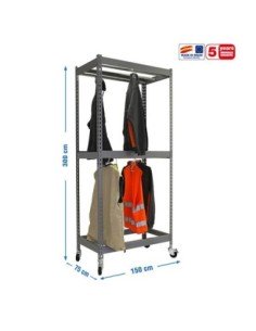 Estantería Guardarropa SIMONCLOTHIGN for. con Ruedas Double 3/301575 gris | Taquilla metálica SimonLocker para vestuarios y ofic
