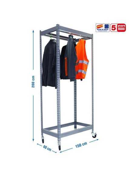 Estantería Guardarropa SIMONCLOTHIGN for. con Ruedas Single 2/201560 gris | Taquilla metálica SimonLocker para vestuarios y ofic