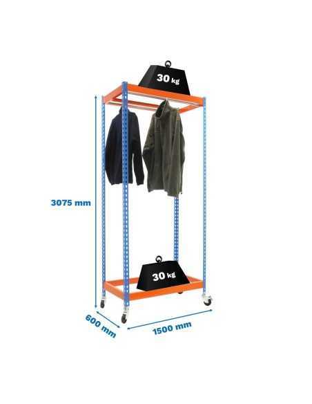 Estantería Guardarropa SIMONCLOTHIGN for. con Ruedas Single 3/301560 az/nar | Taquilla metálica SimonLocker para vestuarios y of