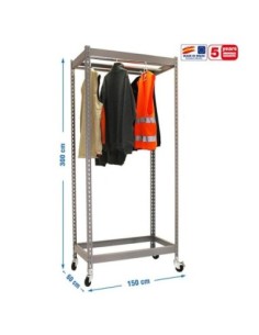 Estantería Guardarropa SIMONCLOTHIGN for. con Ruedas Single 3/301560 gris | Taquilla metálica SimonLocker para vestuarios y ofic