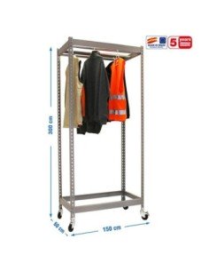 Estantería Guardarropa SIMONCLOTHIGN for. con Ruedas Single 3/301560 gris | Taquilla metálica SimonLocker para vestuarios y ofic