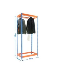 Estantería Guardarropa SIMONCLOTHIGN for. Single 2/201560 azul/naran | Taquilla metálica SimonLocker para vestuarios y oficinas