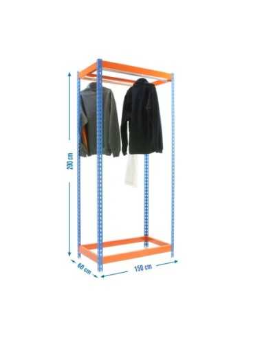 Estantería Guardarropa SIMONCLOTHIGN for. Single 2/201560 azul/naran | Taquilla metálica SimonLocker para vestuarios y oficinas