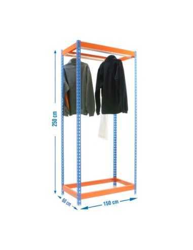 Estantería Guardarropa SIMONCLOTHIGN for. Single 2/251560 azul/naranja | Taquilla metálica SimonLocker para vestuarios y oficina