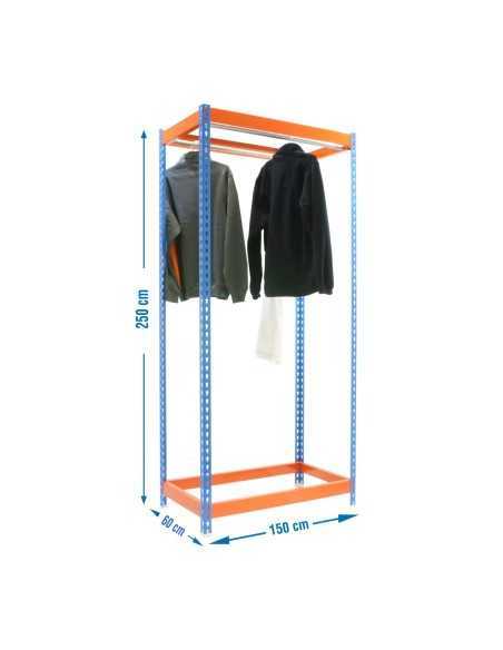 Estantería Guardarropa SIMONCLOTHIGN for. Single 2/251560 azul/naranja | Taquilla metálica SimonLocker para vestuarios y oficina