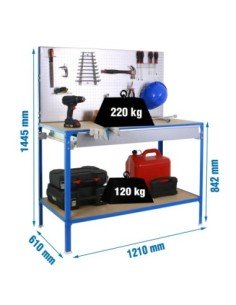 Estantería SIMONRACK Ecowork bt2 box click 1200x600 az/gal/mad | Mesa de trabajo SimonRack profesional y resistente
